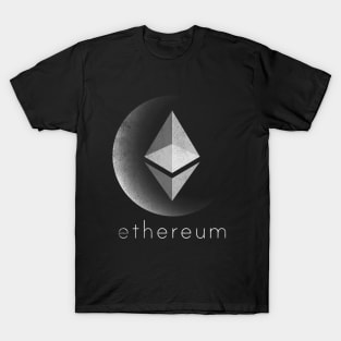 Vintage Ethereum ETH Coin To The Moon Crypto Token Cryptocurrency Blockchain Wallet Birthday Gift For Men Women Kids T-Shirt